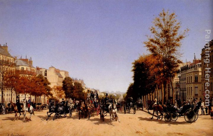 View Of The Champs-Elysees From The Place De L'Etoile painting - Edmond Grandjean View Of The Champs-Elysees From The Place De L'Etoile art painting